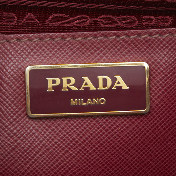 PRADA Red Leather Saffiano Shoulder Bag - Picture 13 of 16